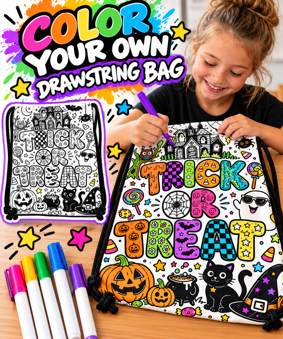 Color Your Own Trick-or-Treat Bag